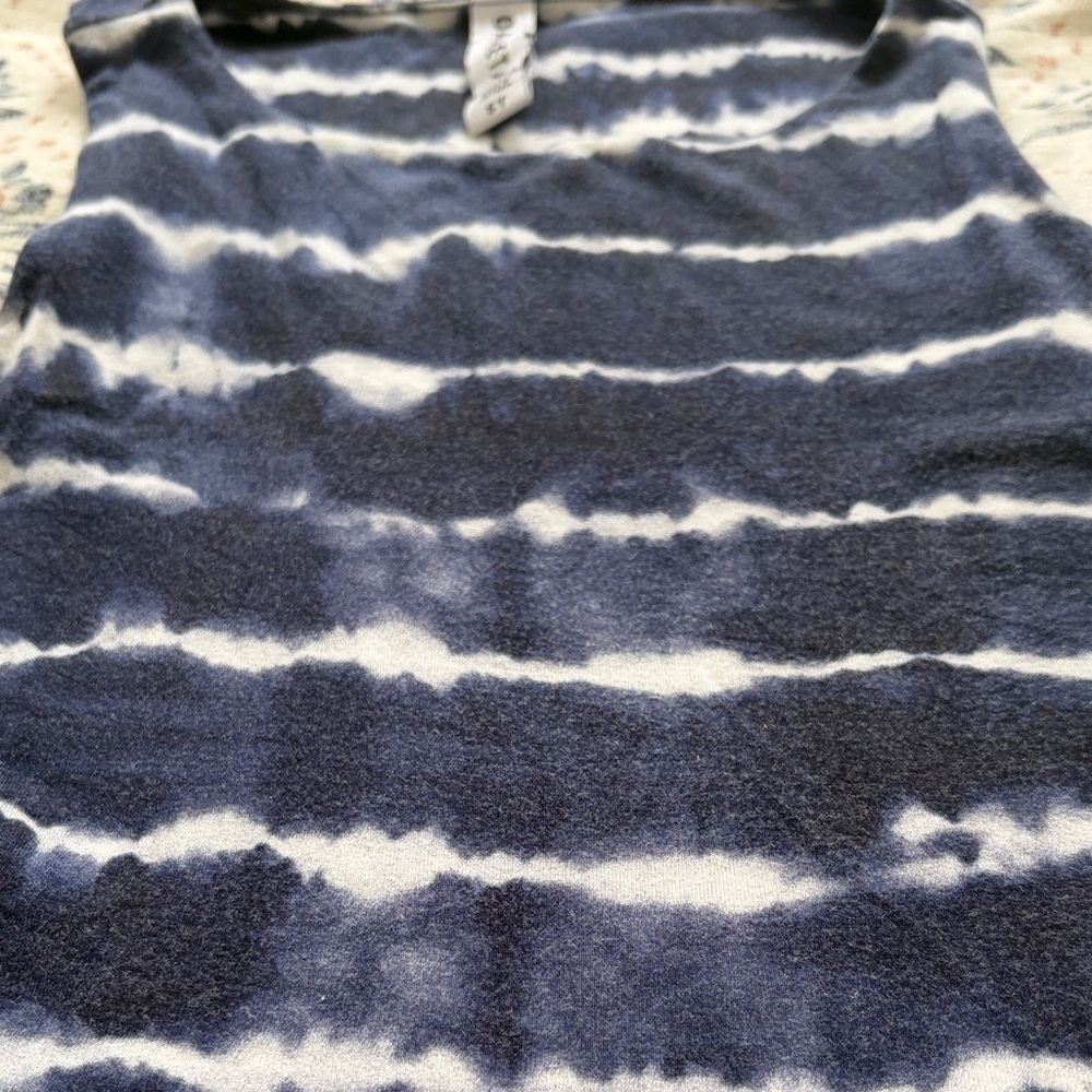 Athleta Santorini Thera Tie Dye Blue Striped Dress Size S Tall Sleeveless Flare - Picture 5 of 5